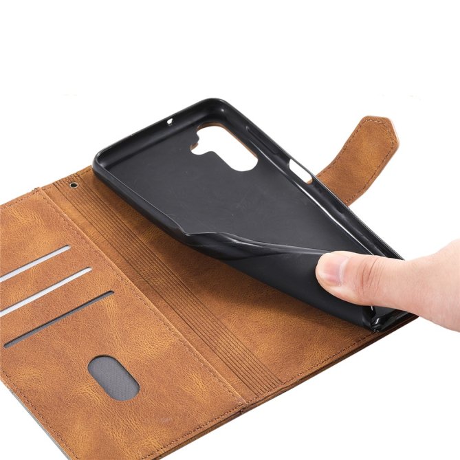 Housse Samsung Galaxy A27 cuir litchi anti-RFID compatible sans fil