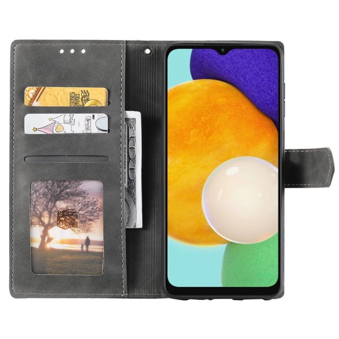 Housse Samsung Galaxy A27 couture bicolore splicing dragonne