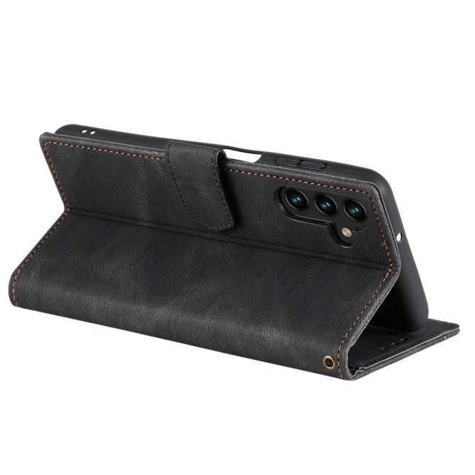 Housse Samsung Galaxy A27 couture bicolore splicing dragonne