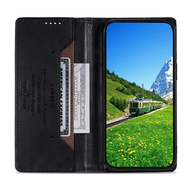 Housse Samsung Galaxy A27 RFID grain litchi wallet