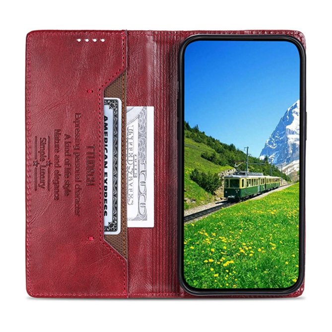Housse Samsung Galaxy A27 RFID grain litchi wallet