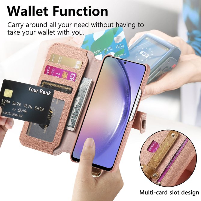 Housse Samsung Galaxy A27 RFID zippée wallet PU premium