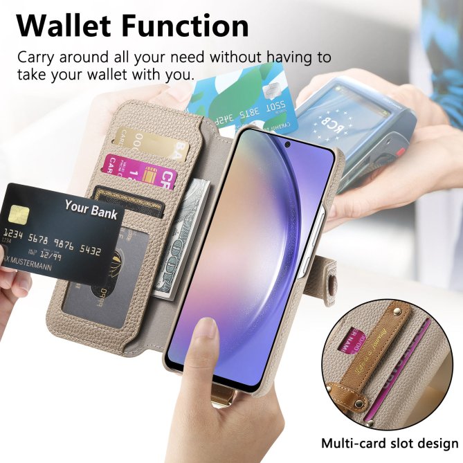 Housse Samsung Galaxy A27 RFID zippée wallet PU premium
