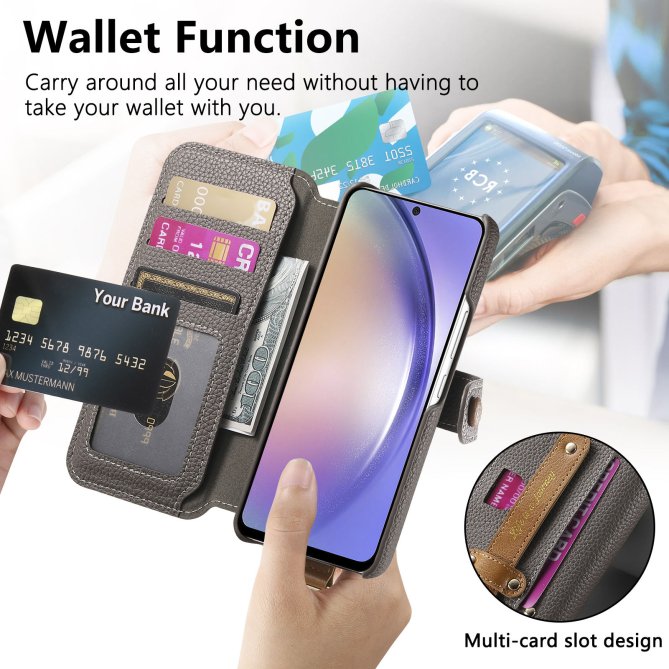 Housse Samsung Galaxy A27 RFID zippée wallet PU premium