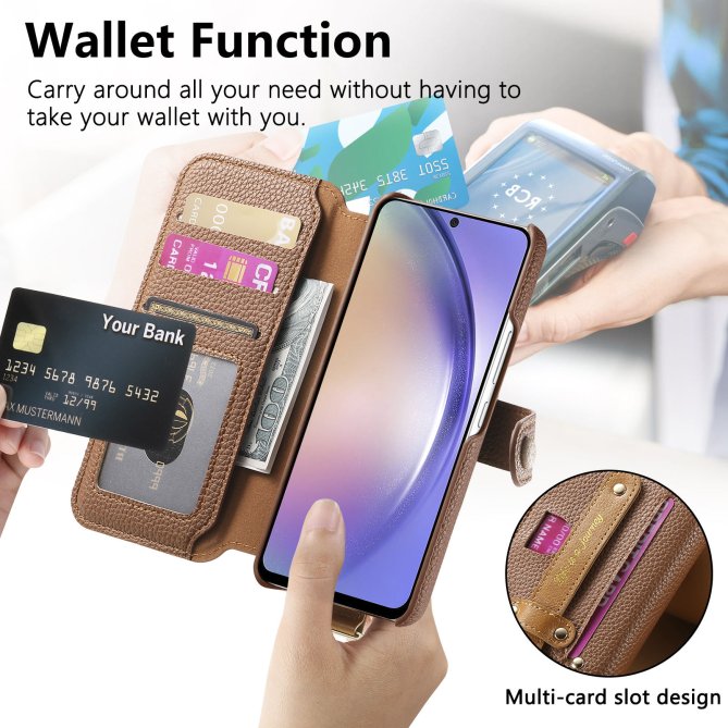 Housse Samsung Galaxy A27 RFID zippée wallet PU premium