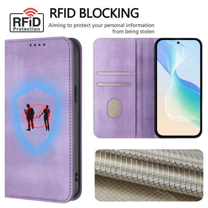Housse Samsung Galaxy A27 RFID texture rétro wallet