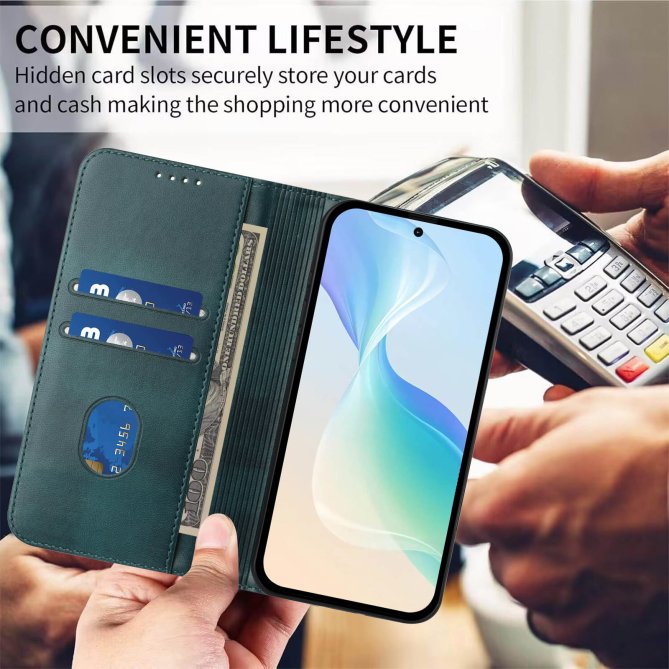 Housse Samsung Galaxy A27 RFID texture rétro wallet