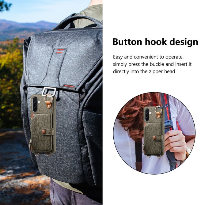 Housse Samsung Galaxy A27 longue sangle miroir béquille zippée