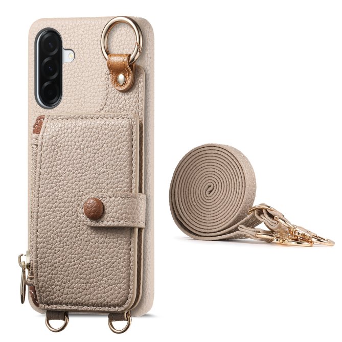 Housse Samsung Galaxy A27 longue sangle miroir béquille zippée