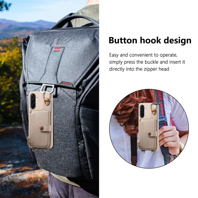 Housse Samsung Galaxy A27 longue sangle miroir béquille zippée