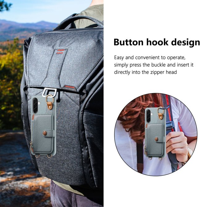 Housse Samsung Galaxy A27 longue sangle miroir béquille zippée