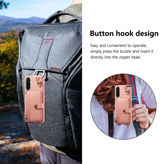 Housse Samsung Galaxy A27 longue sangle miroir béquille zippée