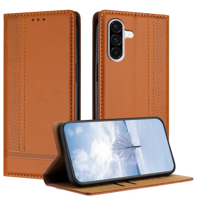 Coque Samsung Galaxy A27 cuir grille L béquille porte-cartes