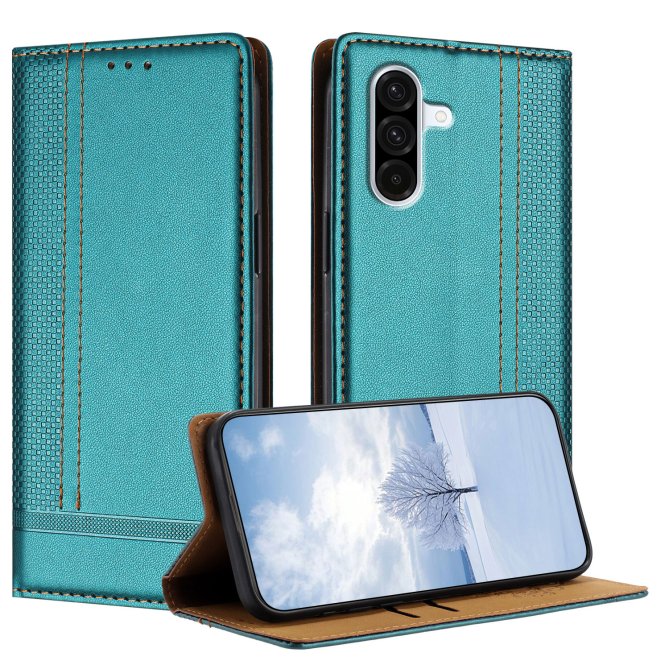 Coque Samsung Galaxy A27 cuir grille L béquille porte-cartes