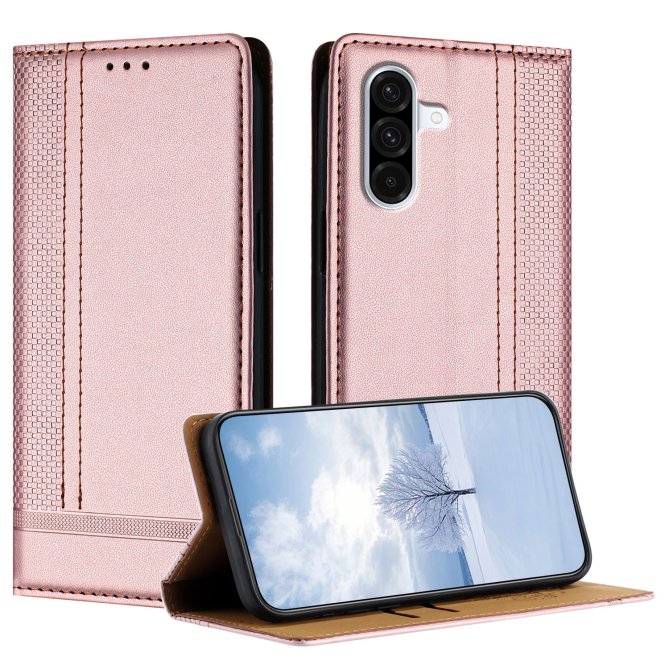 Coque Samsung Galaxy A27 cuir grille L béquille porte-cartes