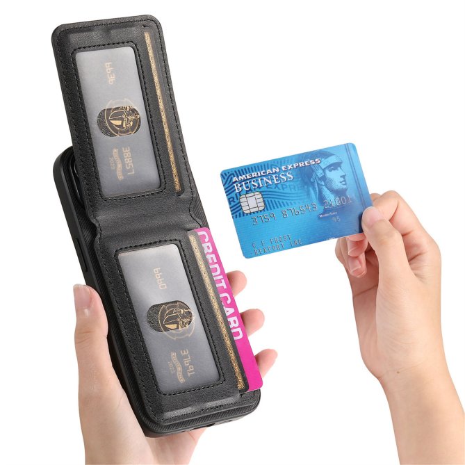 Coque Samsung Galaxy A27 tissu RFID PC TPU porte-cartes