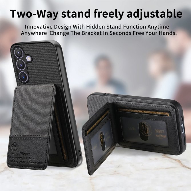 Coque Samsung Galaxy A27 tissu RFID PC TPU porte-cartes