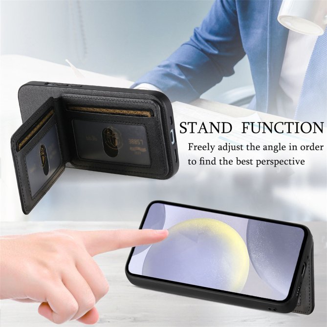 Coque Samsung Galaxy A27 tissu RFID PC TPU porte-cartes