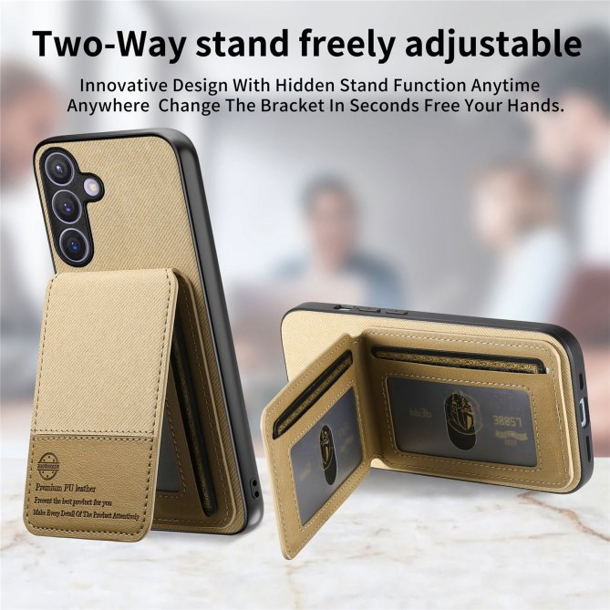 Coque Samsung Galaxy A27 tissu RFID PC TPU porte-cartes