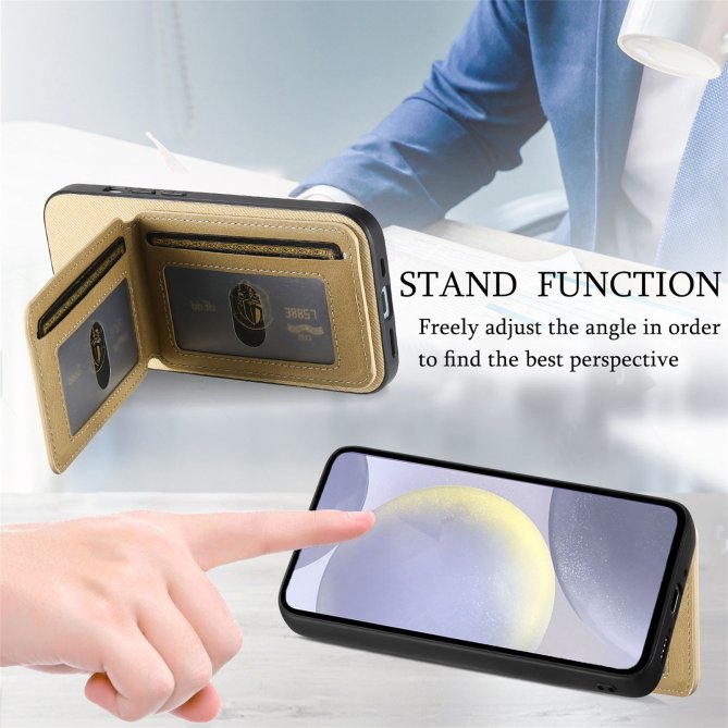 Coque Samsung Galaxy A27 tissu RFID PC TPU porte-cartes