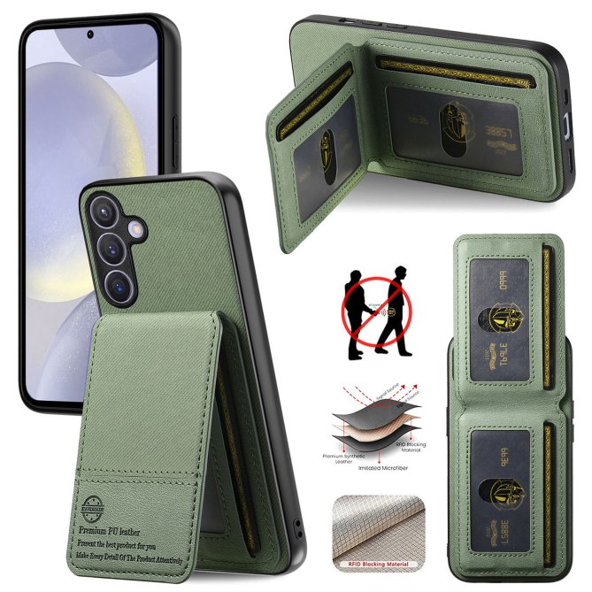 Coque Samsung Galaxy A27 tissu RFID PC TPU porte-cartes