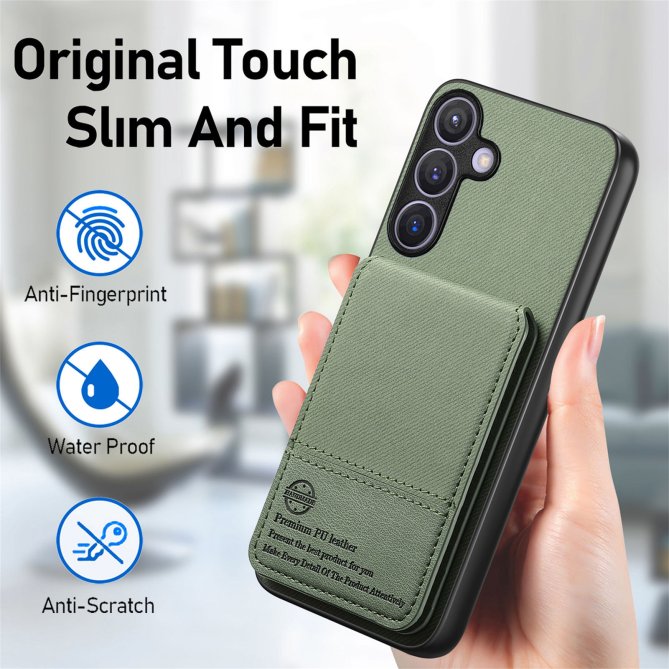 Coque Samsung Galaxy A27 tissu RFID PC TPU porte-cartes