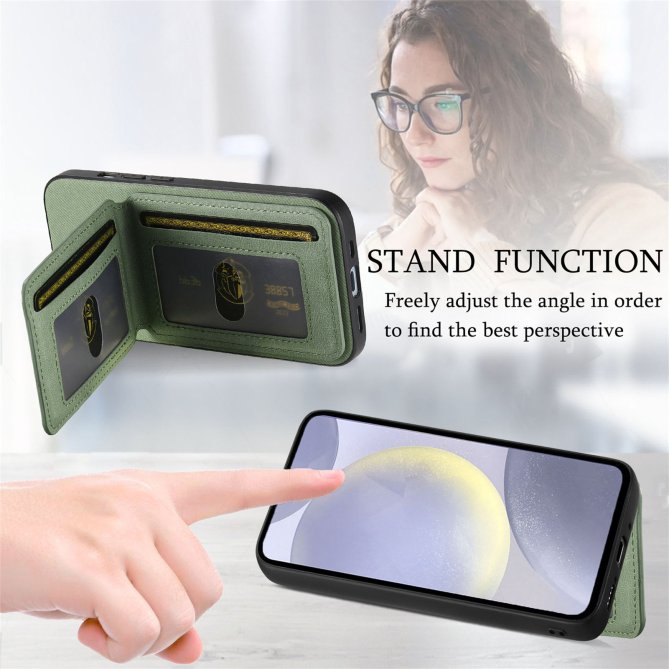 Coque Samsung Galaxy A27 tissu RFID PC TPU porte-cartes