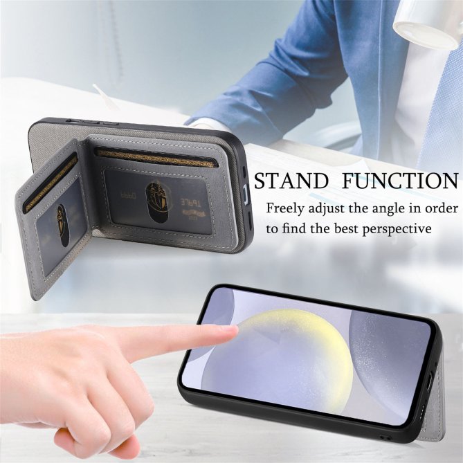 Coque Samsung Galaxy A27 tissu RFID PC TPU porte-cartes