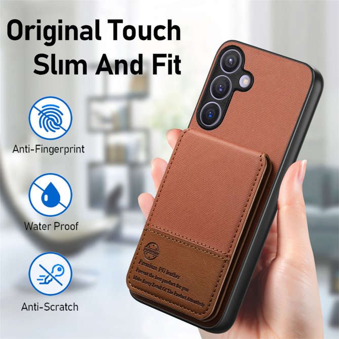 Coque Samsung Galaxy A27 tissu RFID PC TPU porte-cartes