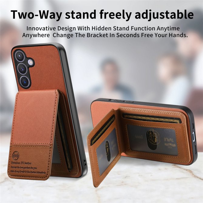 Coque Samsung Galaxy A27 tissu RFID PC TPU porte-cartes