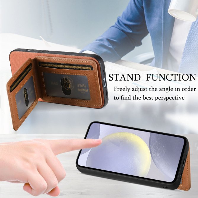 Coque Samsung Galaxy A27 tissu RFID PC TPU porte-cartes