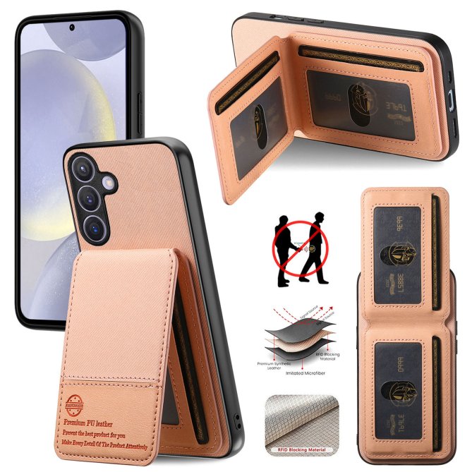 Coque Samsung Galaxy A27 tissu RFID PC TPU porte-cartes