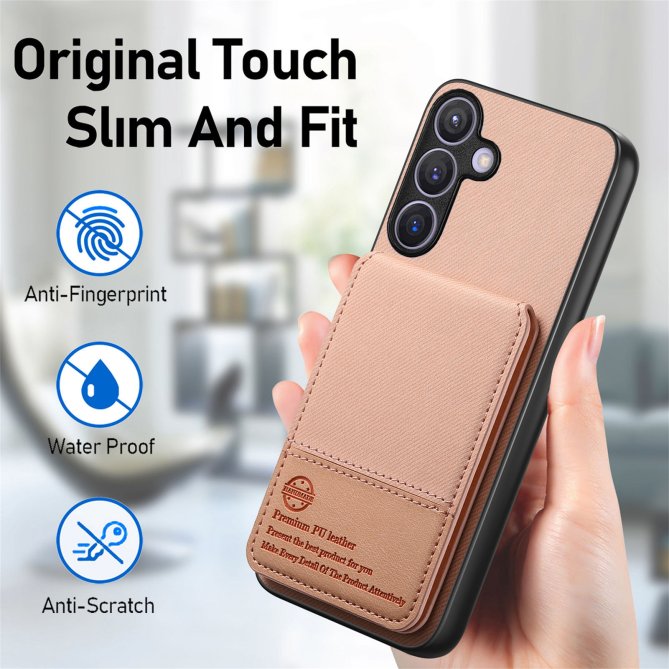 Coque Samsung Galaxy A27 tissu RFID PC TPU porte-cartes