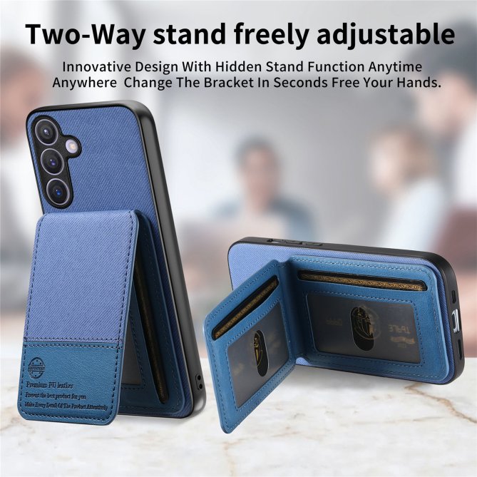 Coque Samsung Galaxy A27 tissu RFID PC TPU porte-cartes