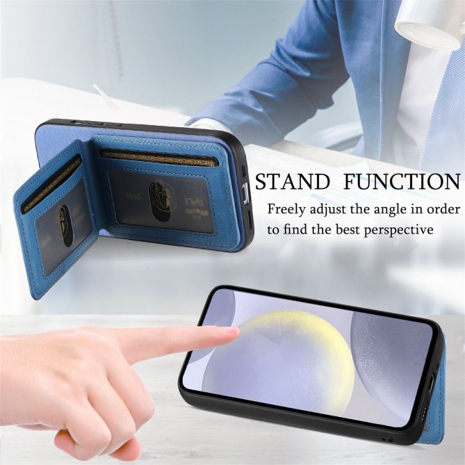 Coque Samsung Galaxy A27 tissu RFID PC TPU porte-cartes