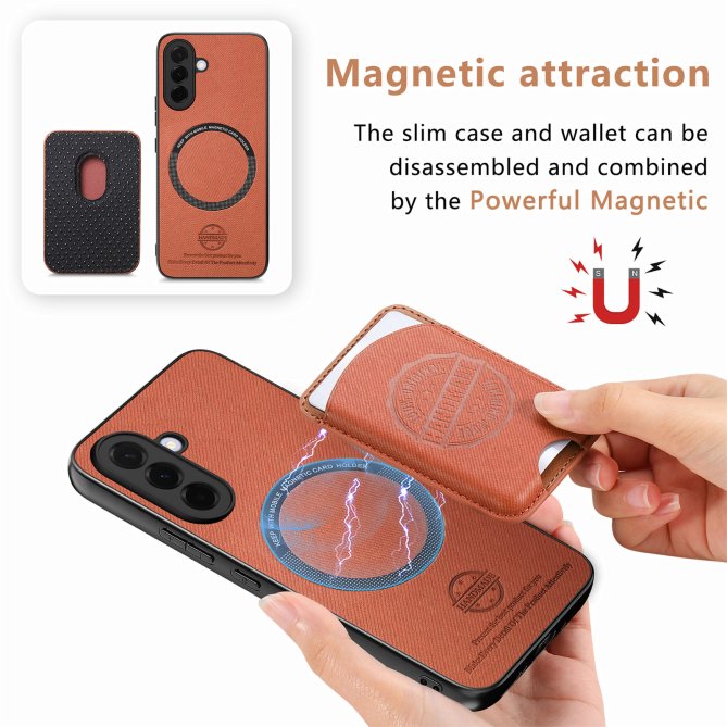 Coque Samsung Galaxy A27 twill PC TPU porte-cartes magnétique amovible