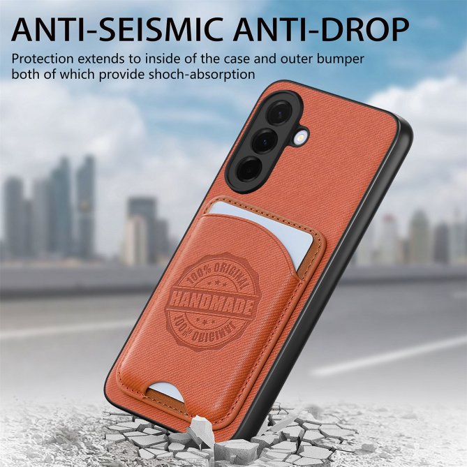 Coque Samsung Galaxy A27 twill PC TPU porte-cartes magnétique amovible