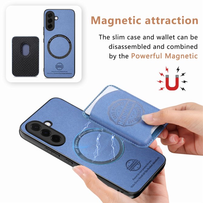 Coque Samsung Galaxy A27 twill PC TPU porte-cartes magnétique amovible
