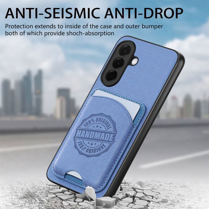 Coque Samsung Galaxy A27 twill PC TPU porte-cartes magnétique amovible