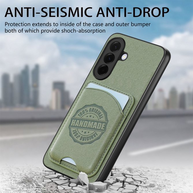 Coque Samsung Galaxy A27 twill PC TPU porte-cartes magnétique amovible