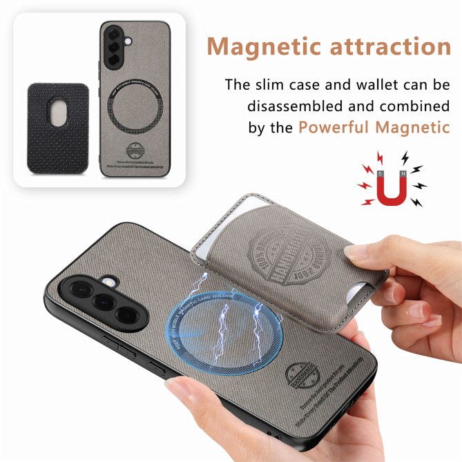 Coque Samsung Galaxy A27 twill PC TPU porte-cartes magnétique amovible