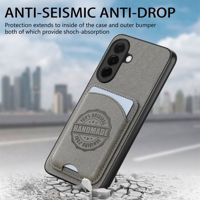 Coque Samsung Galaxy A27 twill PC TPU porte-cartes magnétique amovible