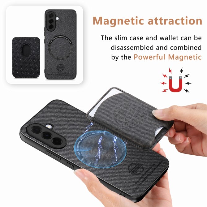 Coque Samsung Galaxy A27 twill PC TPU porte-cartes magnétique amovible