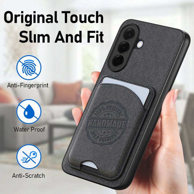 Coque Samsung Galaxy A27 twill PC TPU porte-cartes magnétique amovible