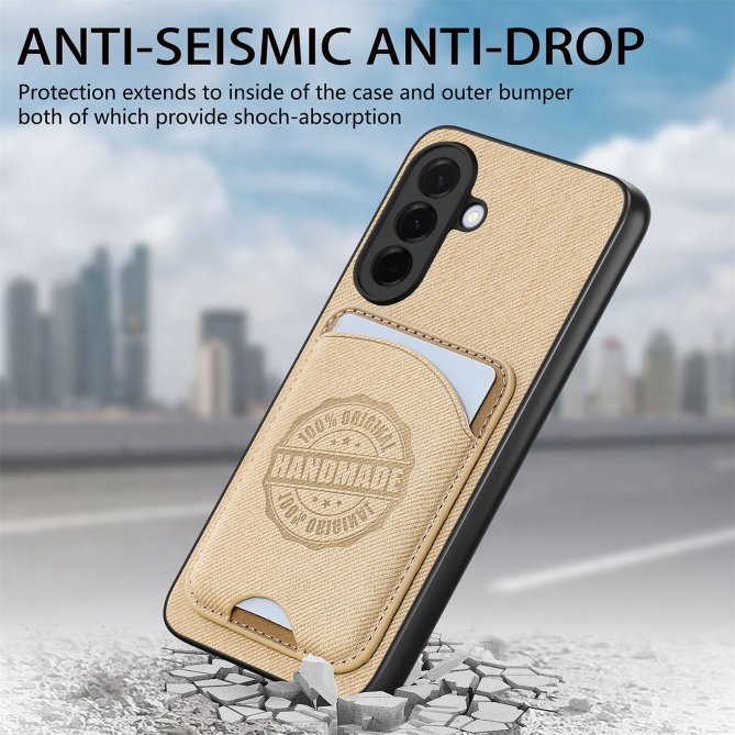 Coque Samsung Galaxy A27 twill PC TPU porte-cartes magnétique amovible