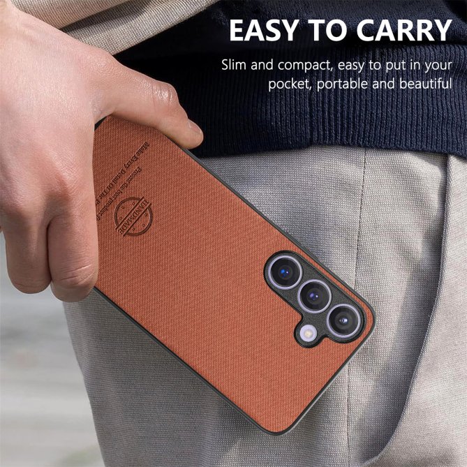 Coque Samsung Galaxy A27 texture tissu cuir slim