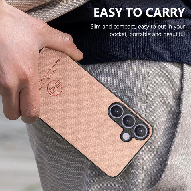 Coque Samsung Galaxy A27 texture tissu cuir slim