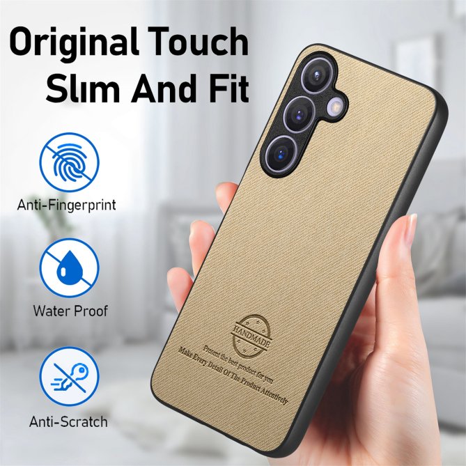 Coque Samsung Galaxy A27 texture tissu cuir slim