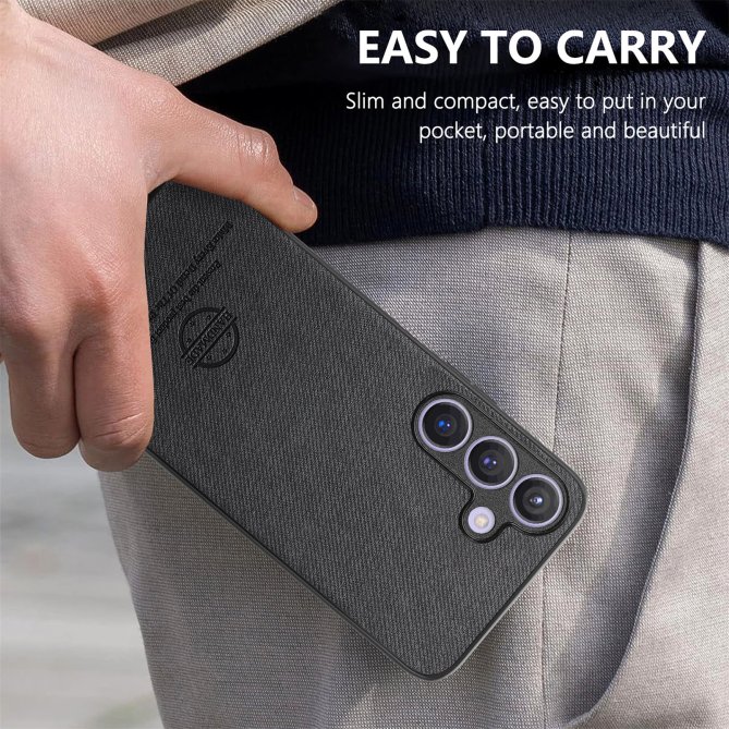 Coque Samsung Galaxy A27 texture tissu cuir slim