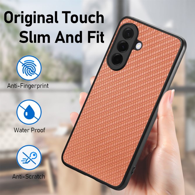 Coque Samsung Galaxy A27 fibre carbone PU PC TPU triple couche